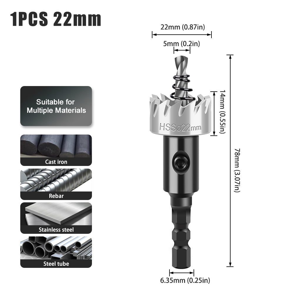 HSS hexagonal shank high speed steel 4341 hole opener, iron sheet stainless steel hole opener metal, thin plate drilling