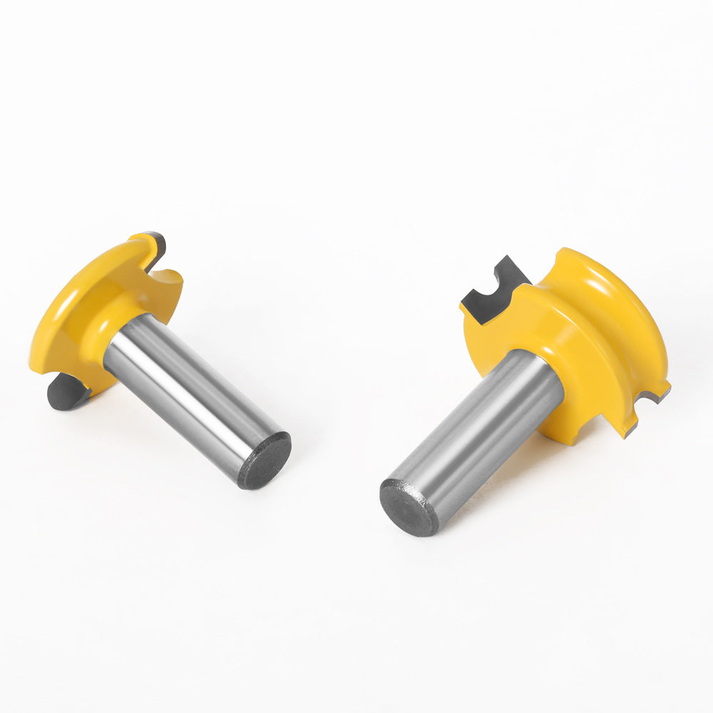 2-Piece set of 12 shank 1/2 shank arc T-shaped tenon cutter floor cutter puzzle cutter woodworking milling cutter trimming machine milling cutter