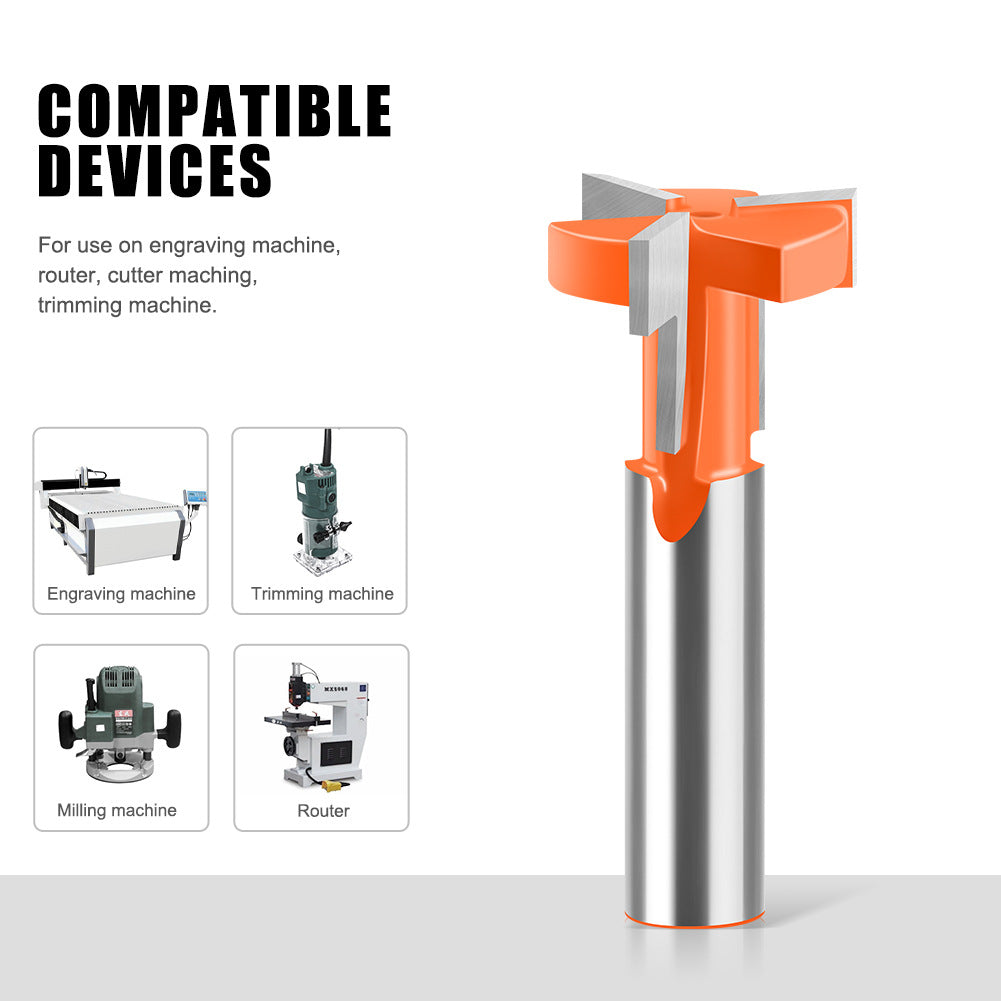 Three-edged straight-edge T-knife 12 handles, woodworking engraving milling cutter, notch cutter, four-edged slotting cutter, woodworking milling cutter