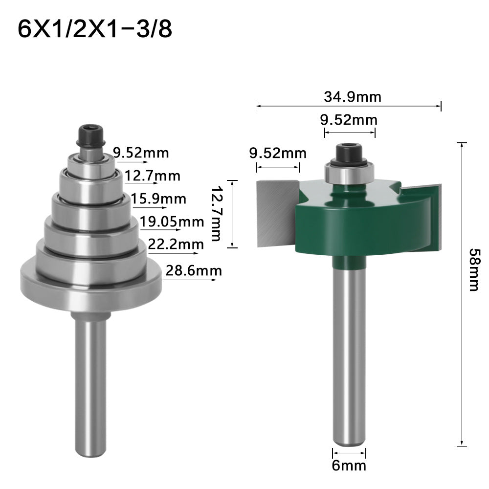 6 handle 1/4 handle slot knife 7 sets tenon knife adjustable tenon knife engraving machine trimming machine switch to knife head