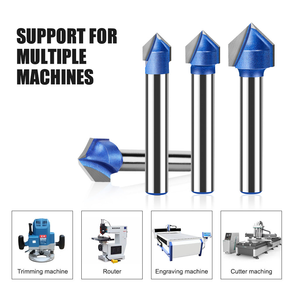 Professional grade 90-degree V-shaped knife woodworking milling cutter trimming machine cutter head aluminum-plastic panel slotting integrated wall folding knife