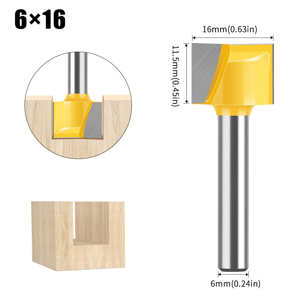6Mm handle woodworking bottom cleaning knife slotting knife engraving machine trimming machine flat bottom cleaning knife 2-in-1 8-32mm