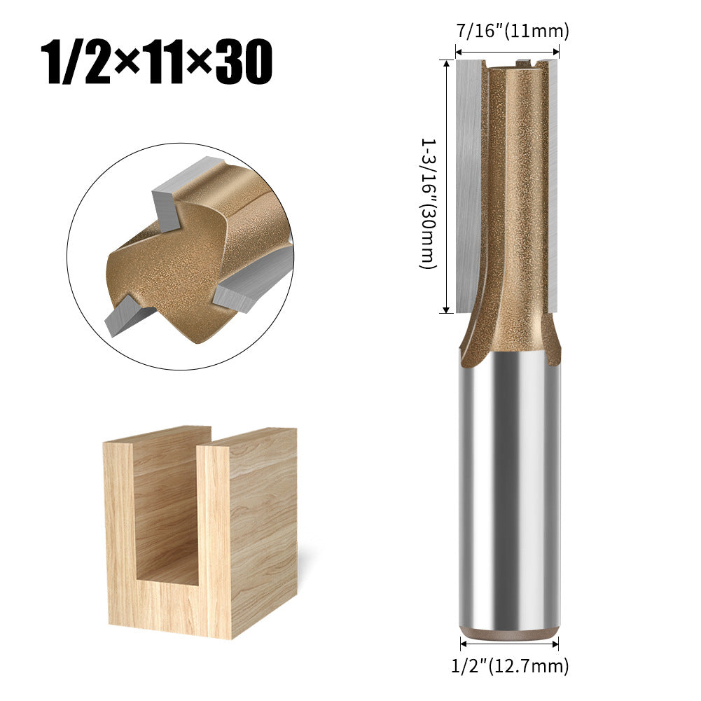Professional grade three-blade straight knife woodworking special milling cutter head slotting knife woodworking knife trimming grooving knife 1/4 handle 1/2 handle
