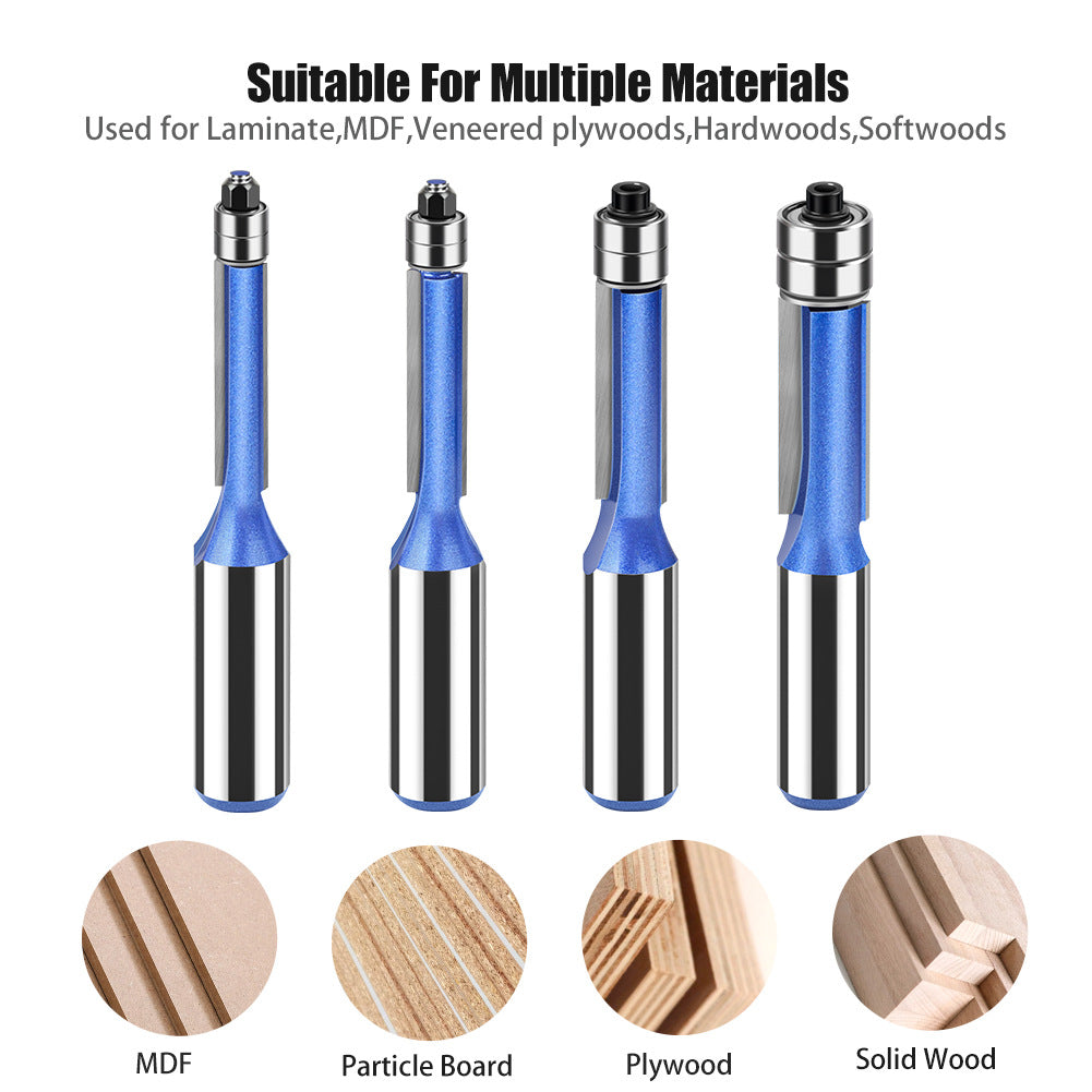 Professional grade head double bearing trimming knife 1/2 handle 12 handle trimming machine knife head woodworking side milling cutter trimming knife
