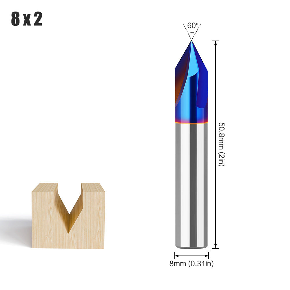 3 edge 60 degree 90 degree integral alloy slotting knife relief carving knife double edge slope coating end mill v type milling cutter