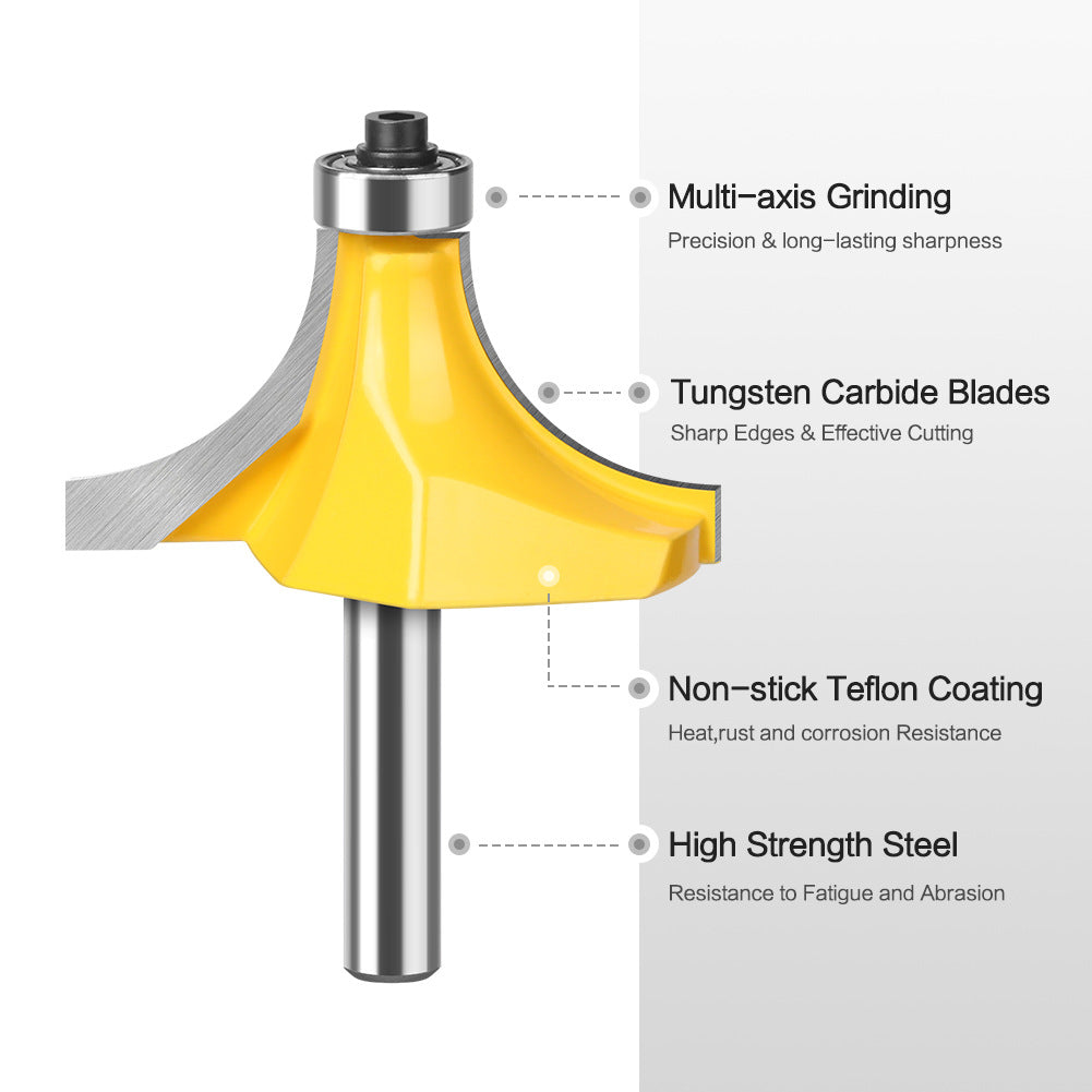 8 handle large diameter 53,63mm fillet cutter woodworking milling cutter chamfering cutter arc cutter trimming head