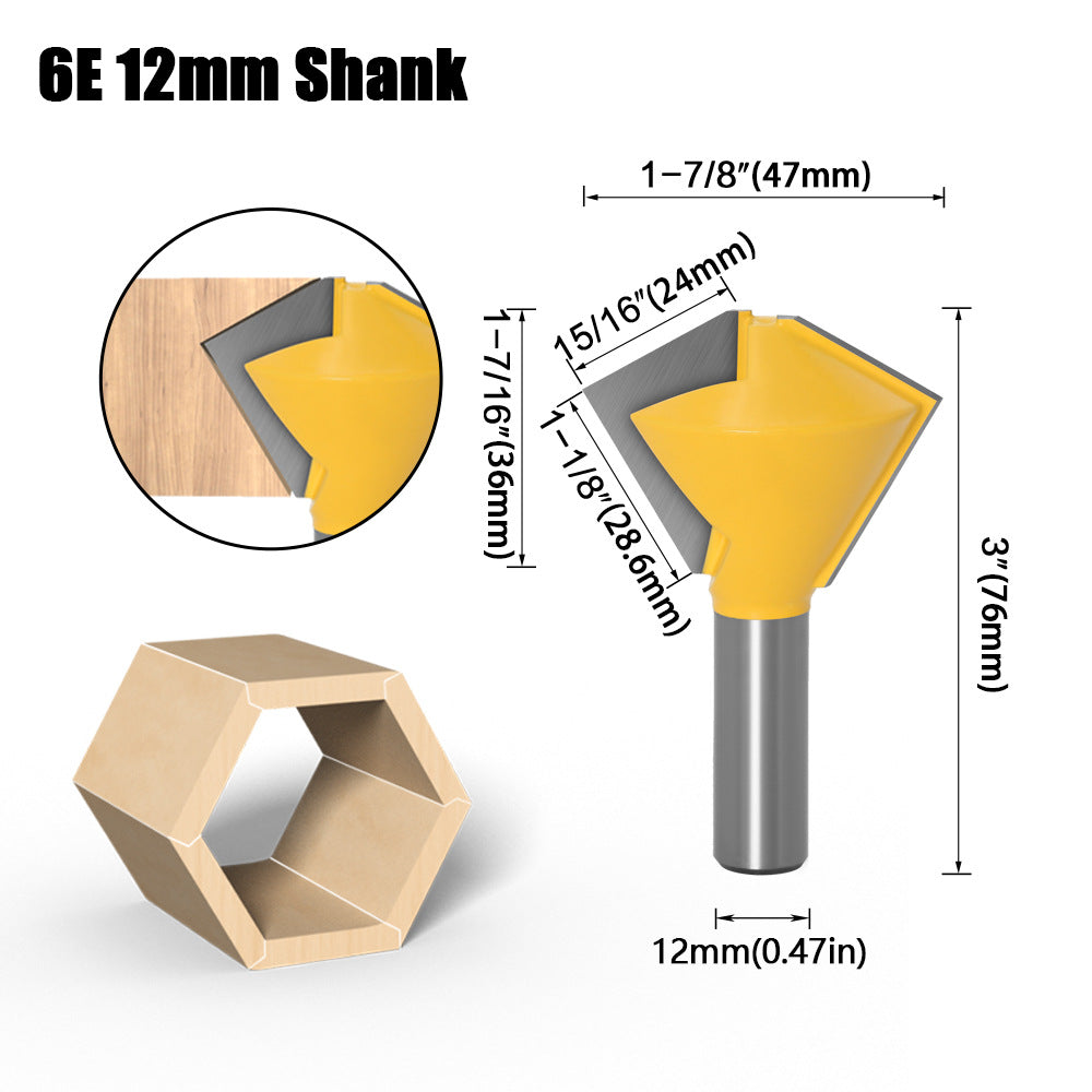 1/2 handle 3-piece set multilateral knife bird's beak interface knife 6 sides 8 sides 12 sides multi-purpose knife tenon knife woodworking router