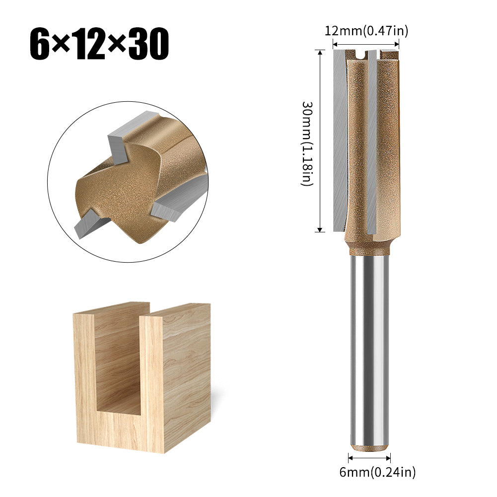 Professional grade three-edged straight knife 6 handles woodworking special milling cutter head slotting knife woodworking knife trimming grooving knife 12 handles