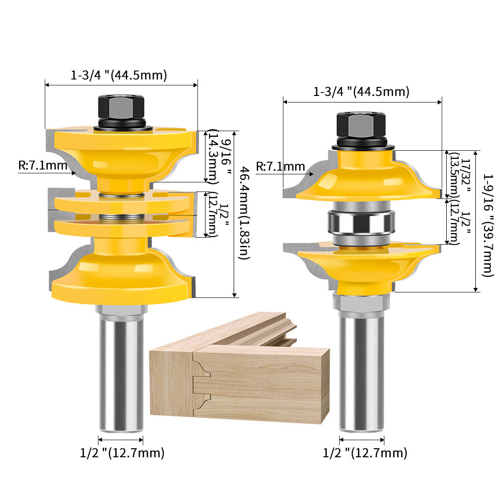 2-piece set of adjustable solid wood door knives, cabinet door panel knives, and three-piece set of door frame tenoning knives are formed at one time