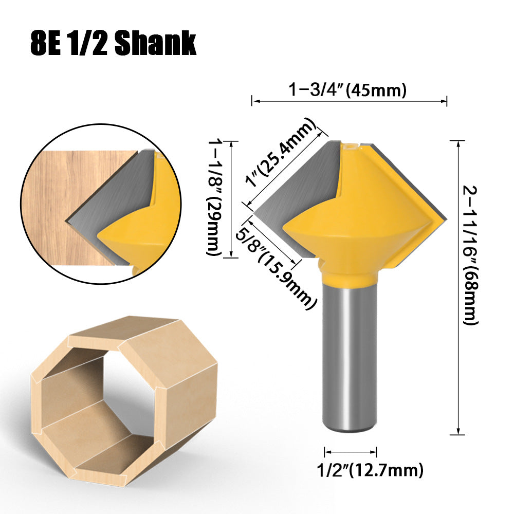 1/2 handle 3-piece set multilateral knife bird's beak interface knife 6 sides 8 sides 12 sides multi-purpose knife tenon knife woodworking router