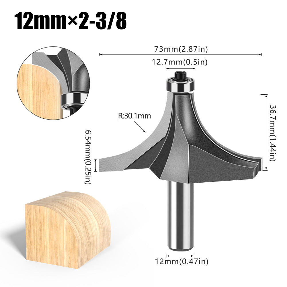 6 handle 12 handle fillet knife tungsten steel alloy woodworking milling cutter R chamfer trimming machine slotting engraving machine blade