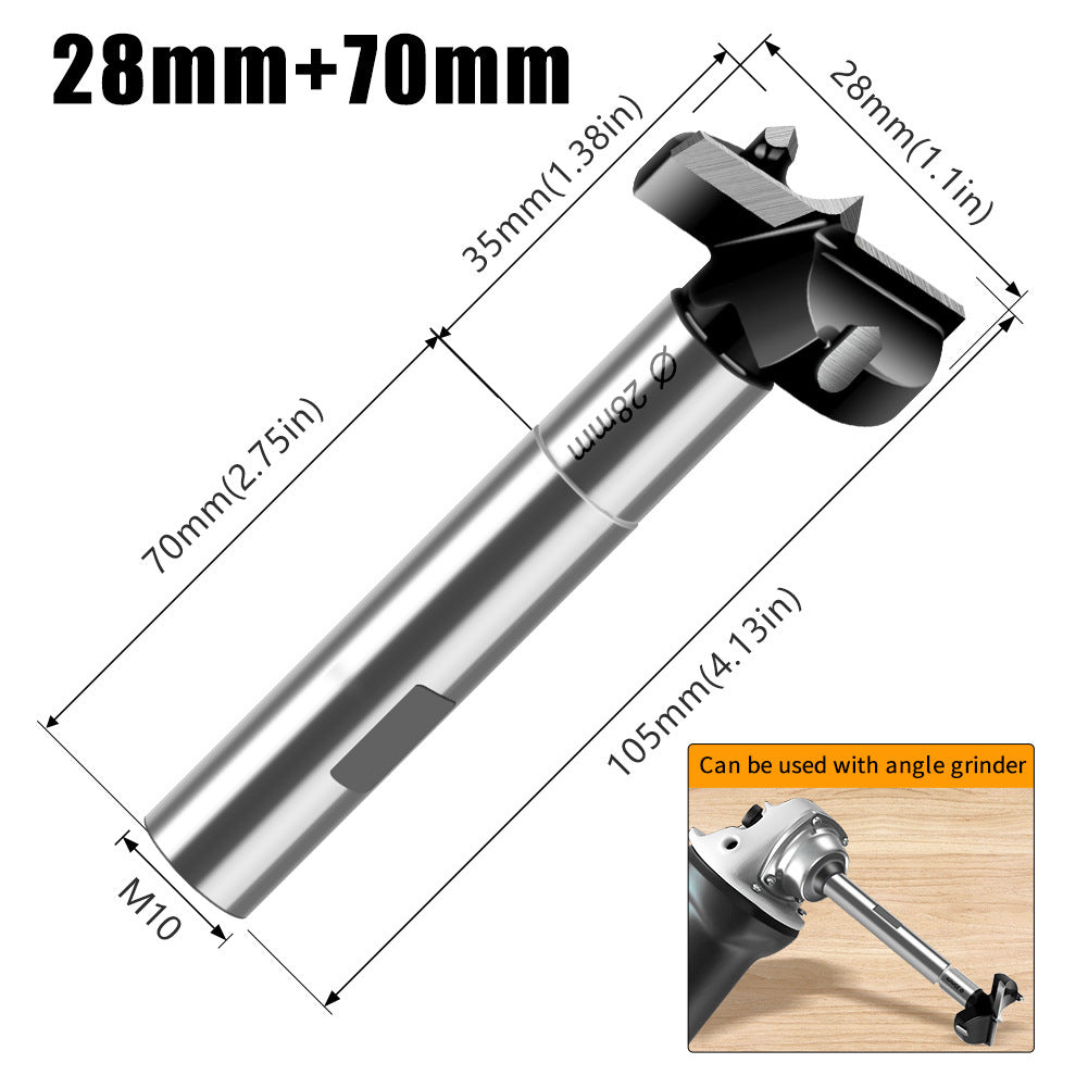 Multifunctional extended woodworking hole opener, external thread flat wing drill, extended limit wooden board hand drill, reaming drill bit
