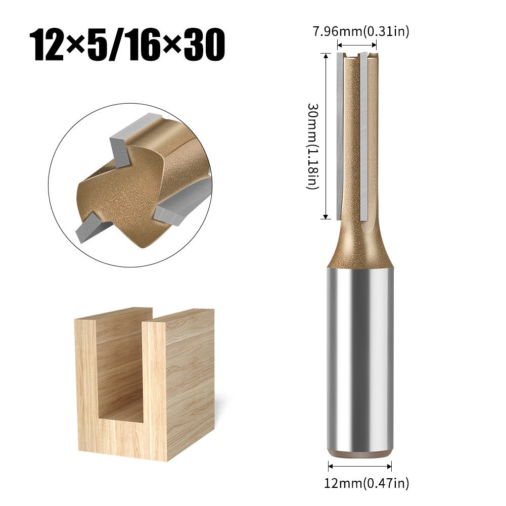 1/2 handle professional grade three-blade straight knife woodworking special milling cutter head slotting knife woodworking knife trimming grooving knife flat bottom