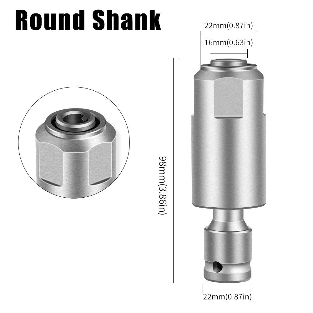 Upgraded version of electric wrench, square handle, four pits, electric hammer head, round handle, two pits and two slots, variable impact drill bit conversion head