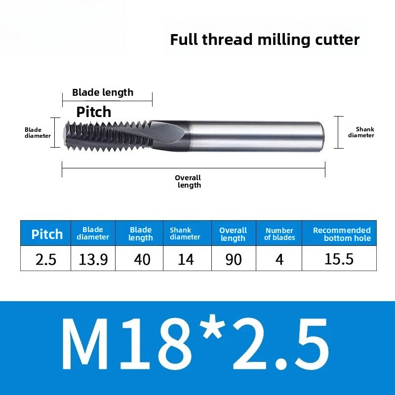 Carbide Thread Mill Single / Triple / Full Flute HRC65
