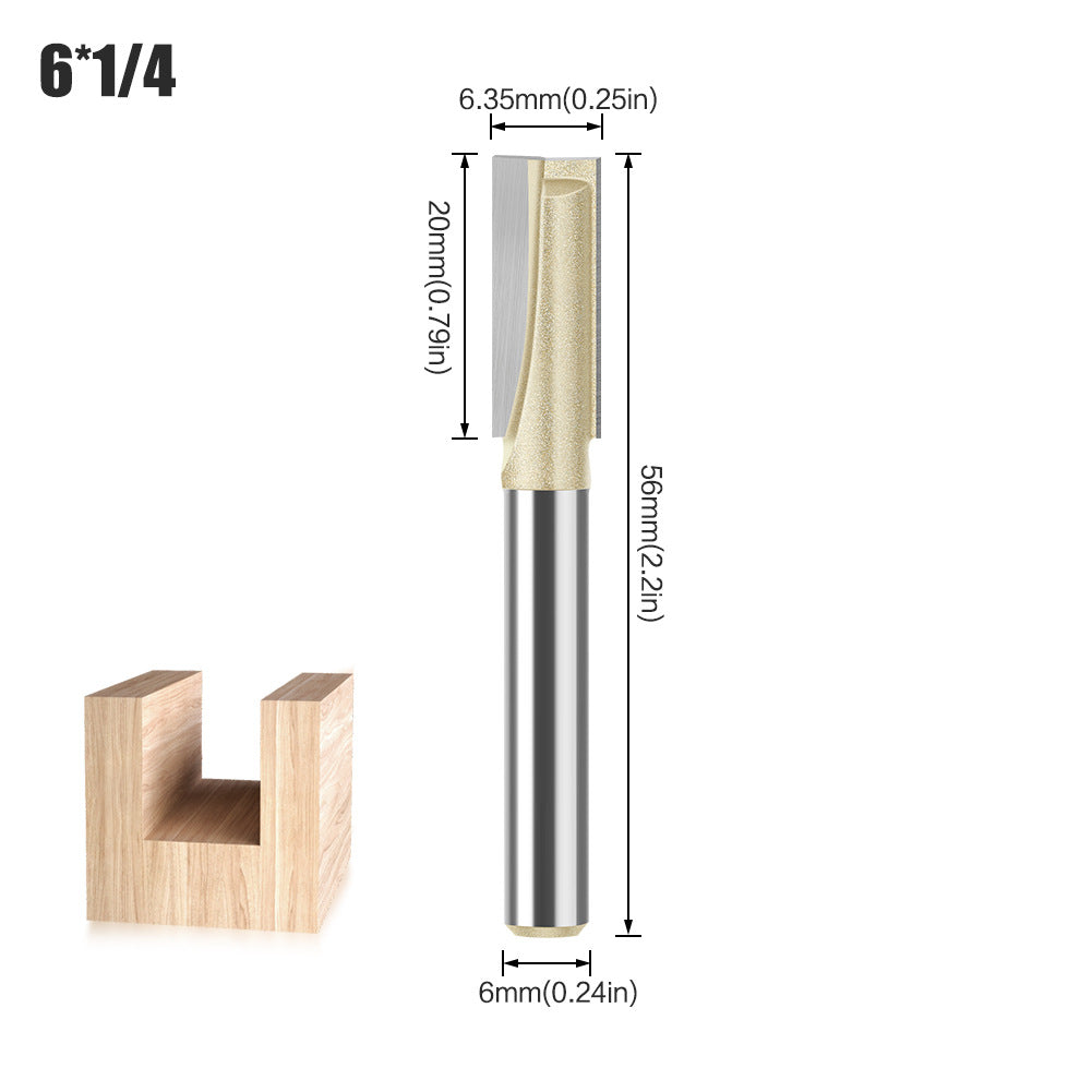 Professional grade 6 handle 12 handle bottom cleaning knife slotting knife flat bottom cutter milling bottom engraving machine carbide woodworking milling cutter
