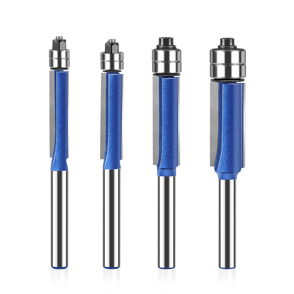 Head Double Bearing Trimming Knife Tungsten Steel Copy Woodworking Milling Knife Slotting Flat Knife Alloy Blade Head Set