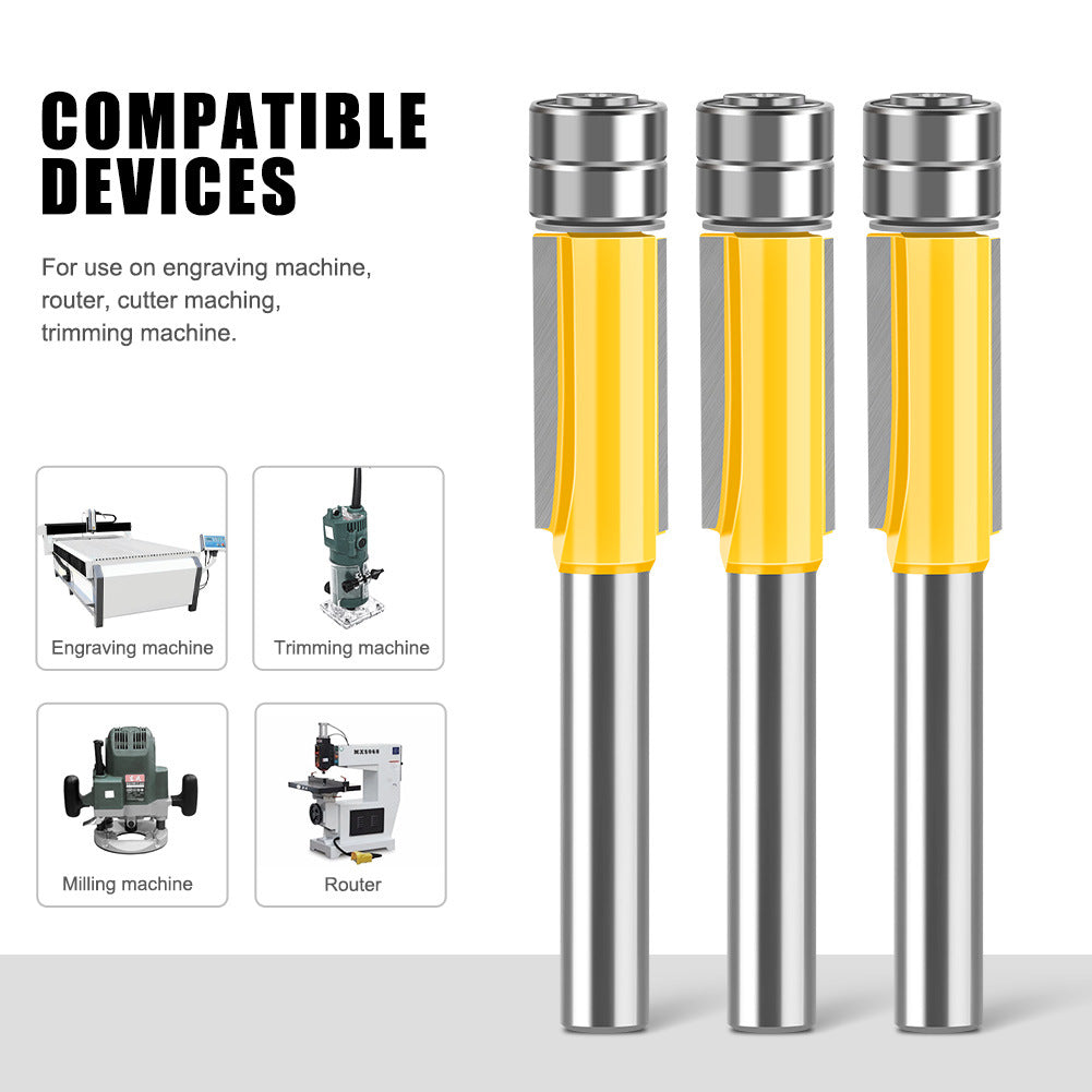 6 handle double bearing trimming cutter woodworking milling cutter with bearing trimming cutter double edge straight cutter woodworking milling cutter