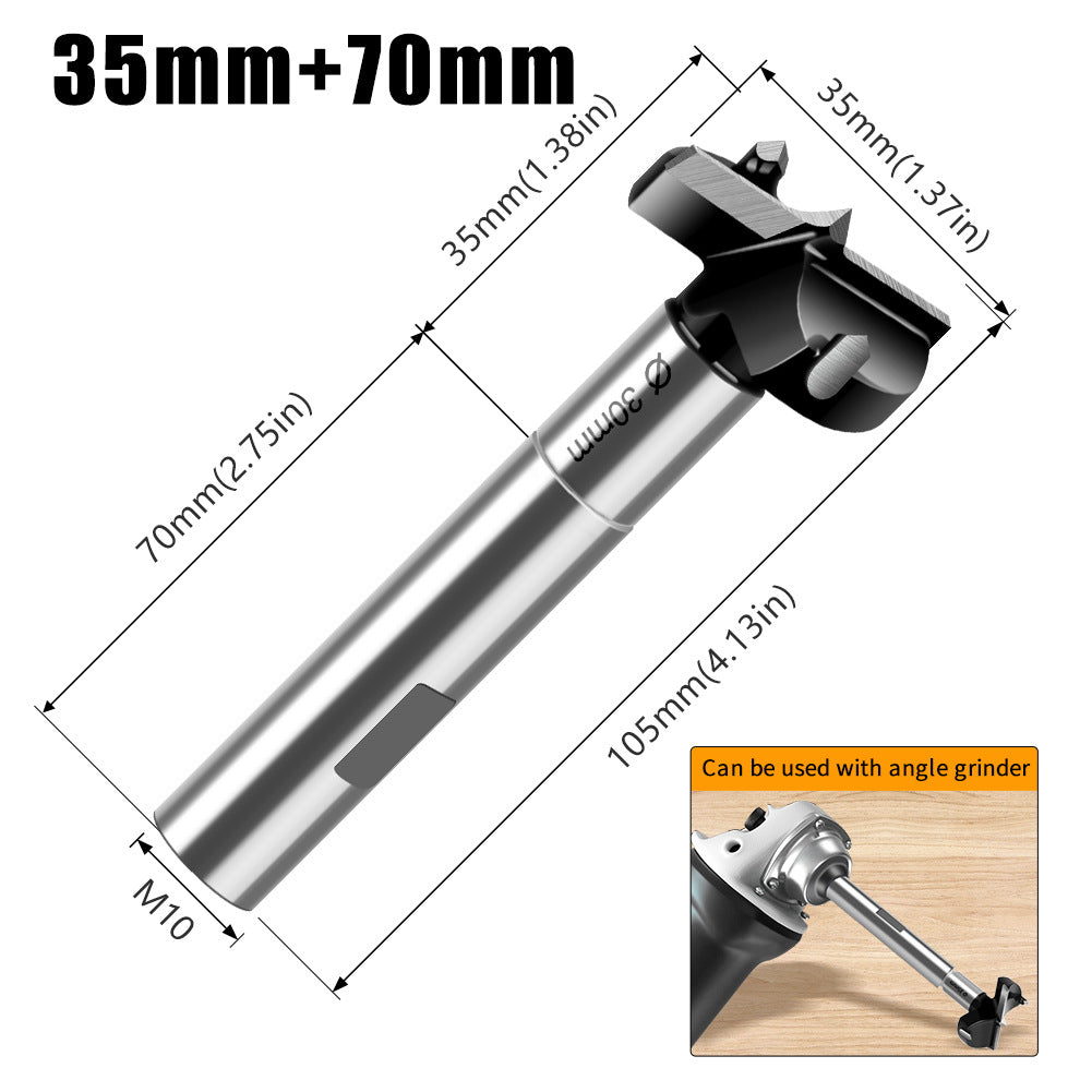 Multifunctional extended woodworking hole opener, external thread flat wing drill, extended limit wooden board hand drill, reaming drill bit