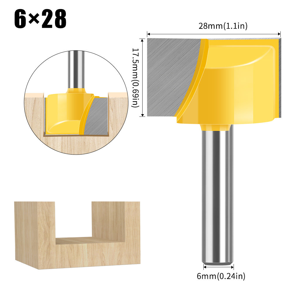 6Mm handle woodworking bottom cleaning knife slotting knife engraving machine trimming machine flat bottom cleaning knife 2-in-1 8-32mm