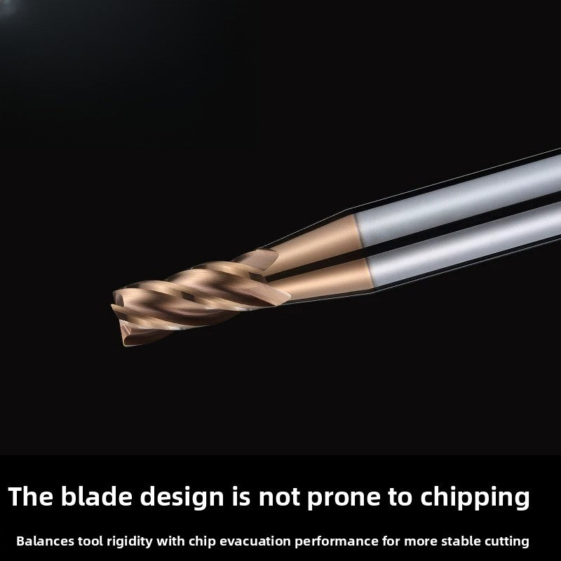 HRC55 Solid Carbide 4 Flute Flat End Mill with Coating for Steel, Reduced Shank 6mm Shank, Step Roughing Mill