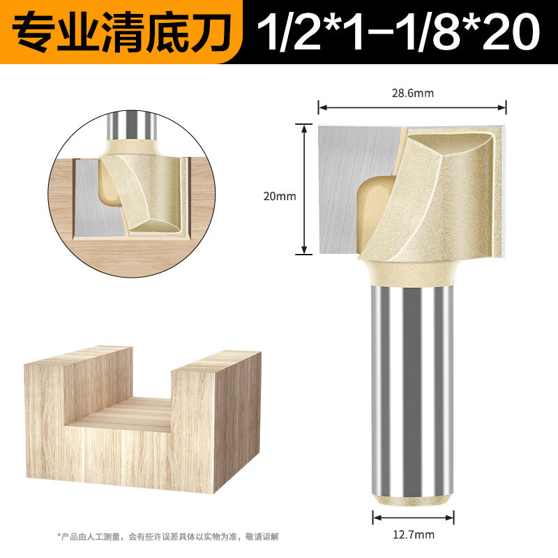 Professional grade bottom cleaning knife 1/4 handle 1/2 handle slotting knife flat bottom knife trimming machine engraving machine milling cutter complete specifications