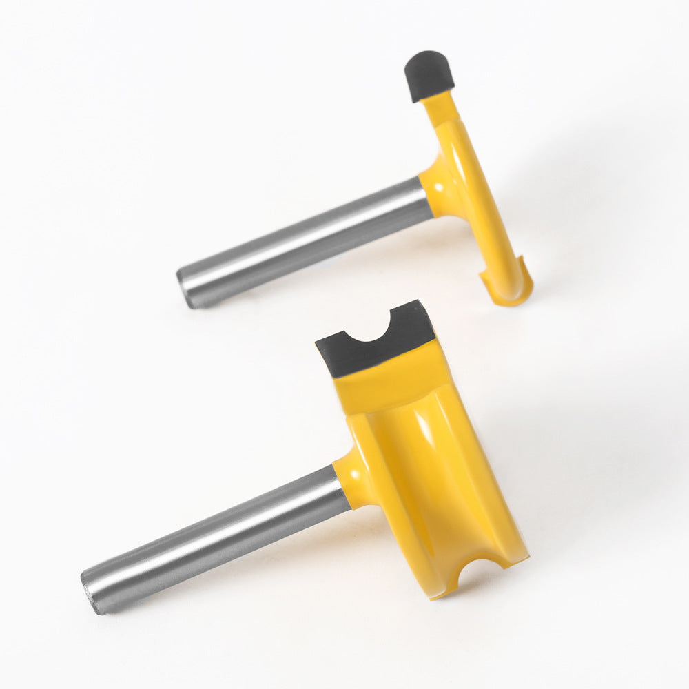 2-Piece set of arc T-shaped tenon cutters, floor cutters, plywood cutters, woodworking milling cutters, trimming machines, engraving machine, milling cutters
