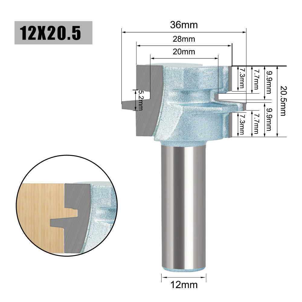 Woodworking milling cutter 8 handle 1/2 handle oblique tooth tenon cutter floor cutter woodworking cutter splicing cutter trimming machine engraving machine cutter head
