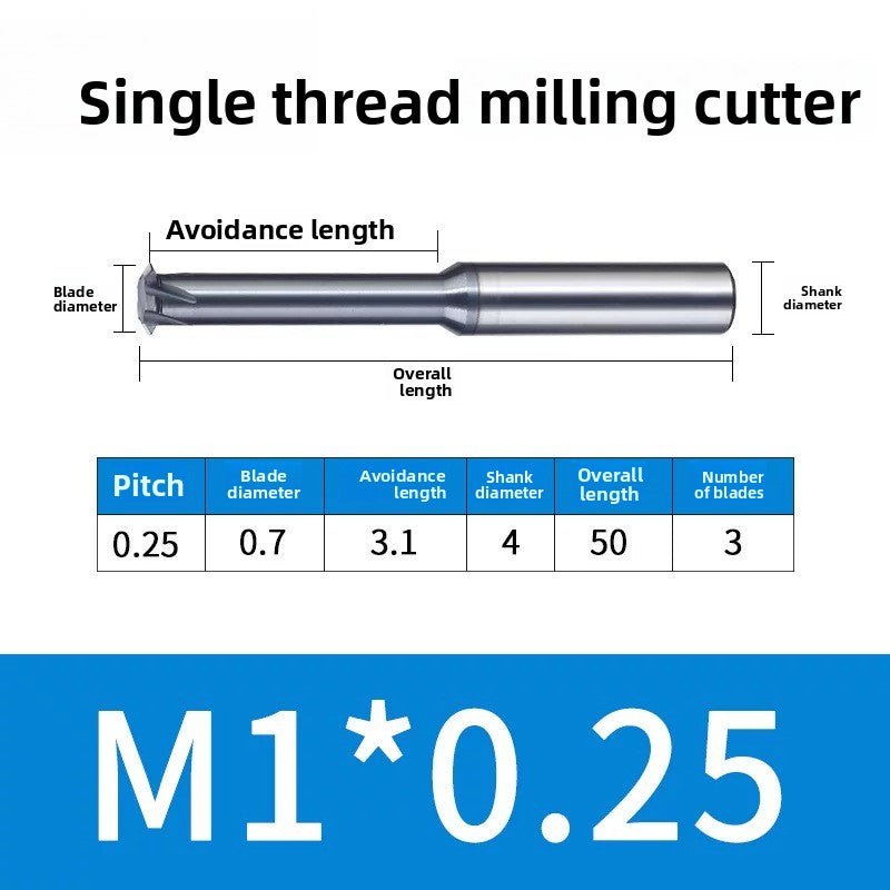 Carbide Thread Mill Single / Triple / Full Flute HRC65