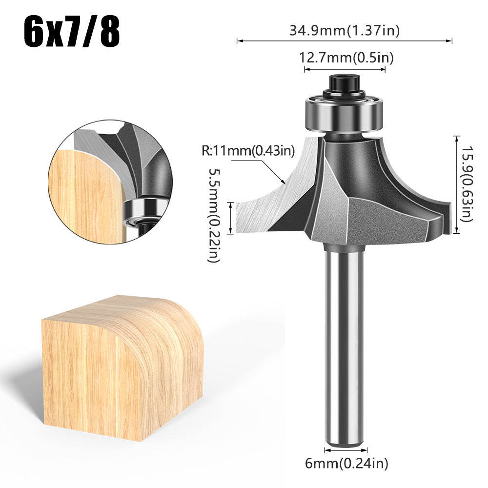 6 handle 12 handle fillet knife tungsten steel alloy woodworking milling cutter R chamfer trimming machine slotting engraving machine blade