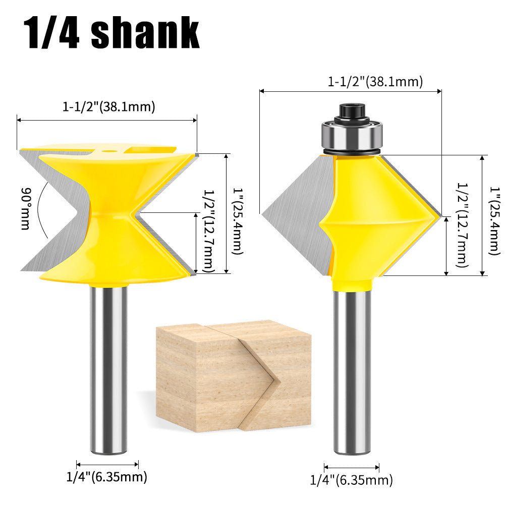 1/2 handle 8 handle woodworking milling cutter 90 ° mortise cutter slotting cutter splicing cutter woodworking milling cutter router