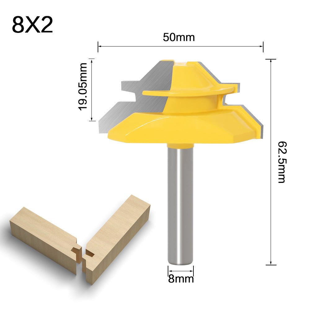 45 degree tenon knife 90 degree right angle knife tenon knife 8 handle woodworking milling cutter foreign trade export
