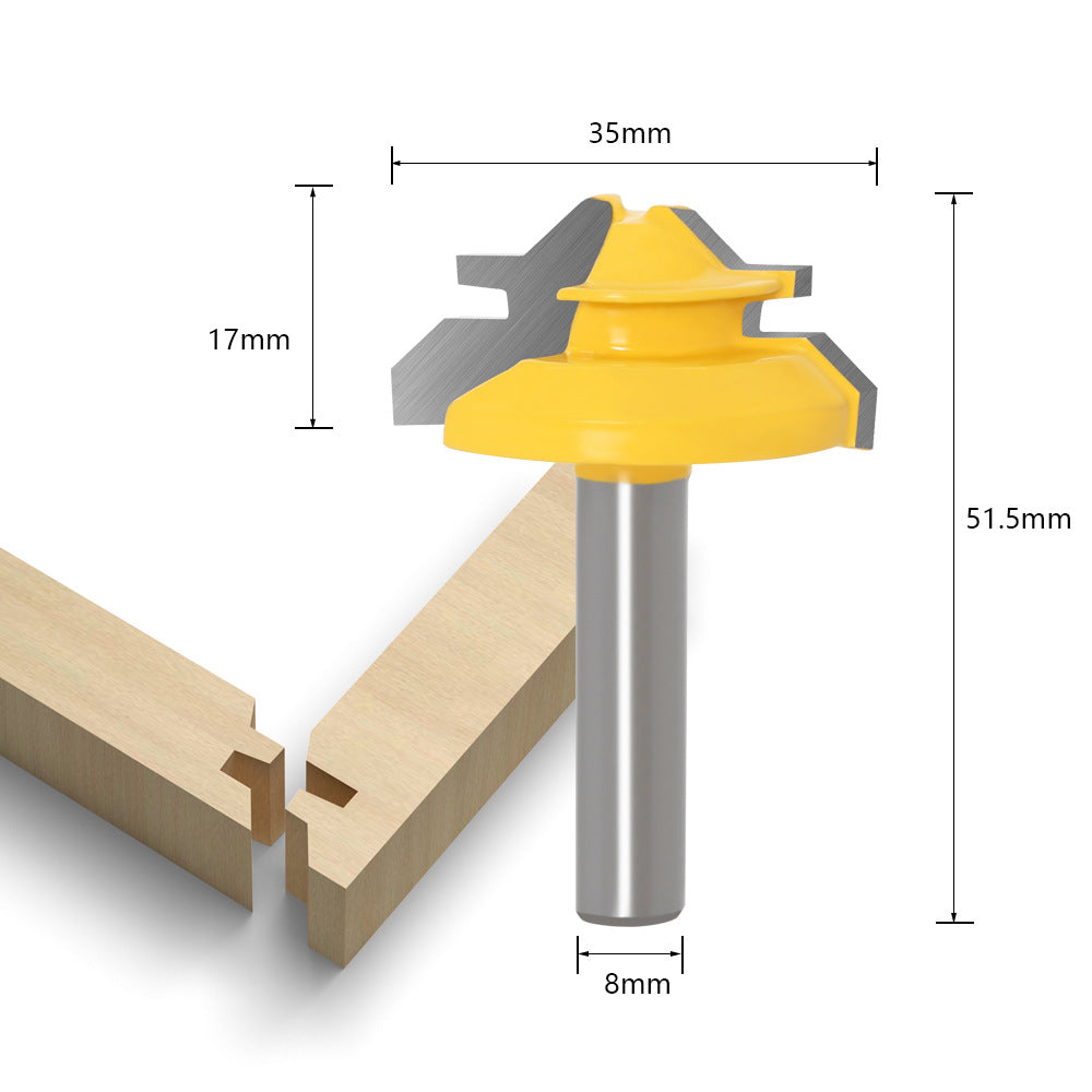 45 degree tenon knife straight knife tenon knife jigsaw knife 90 degree tenon knife 1/4 * 1-3/8 jigsaw knife woodworking milling cutter