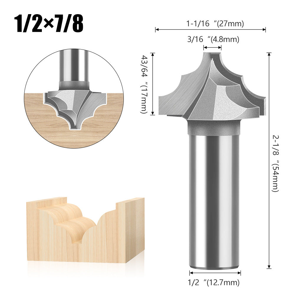 Double R line knife slotting knife door plate knife flower line knife door core plate milling cutter double R line knife engraving machine milling cutter