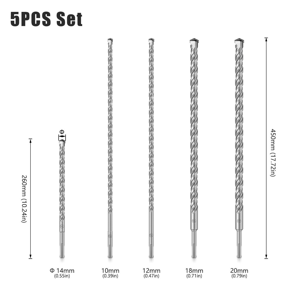 Combination impact drill, drill bit set Alloy electric hammer drill Concrete through wall opening, wall opening drill