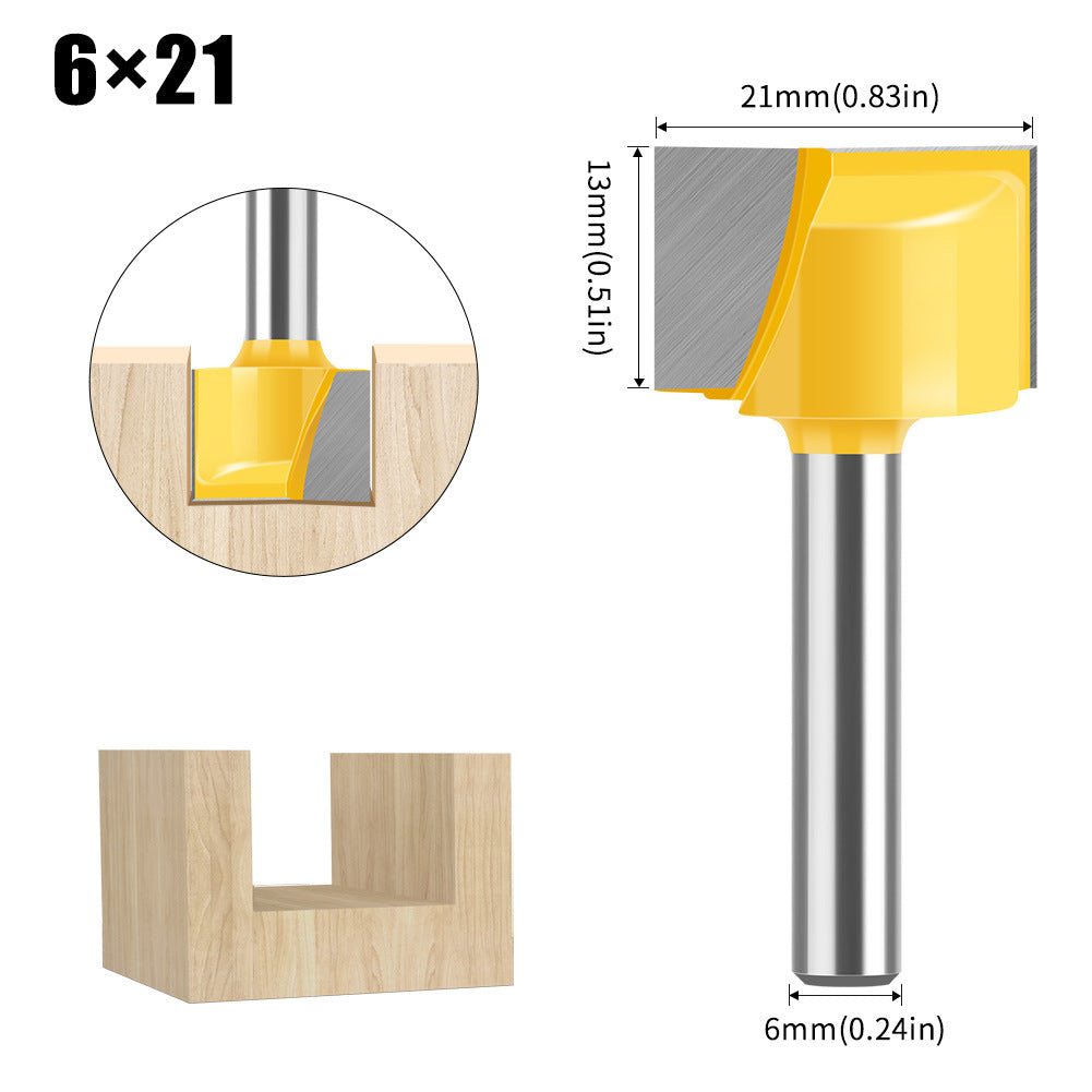 6Mm handle woodworking bottom cleaning knife slotting knife engraving machine trimming machine flat bottom cleaning knife 2-in-1 8-32mm