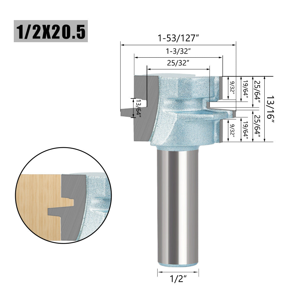 Woodworking milling cutter 8 handle 1/2 handle oblique tooth tenon cutter floor cutter woodworking cutter splicing cutter trimming machine engraving machine cutter head