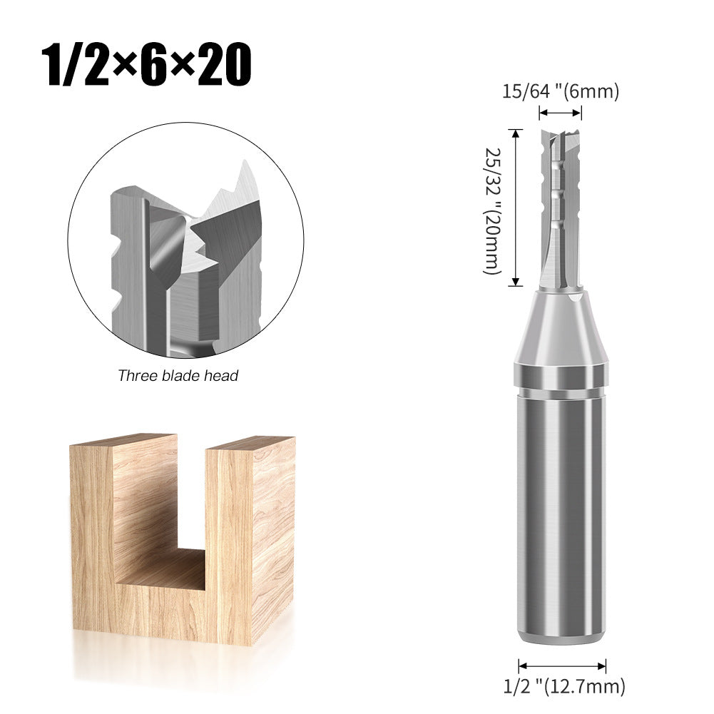 Industrial grade TCT three-edge cutting knife straight knife integral tungsten steel alloy, fast drilling and cutting