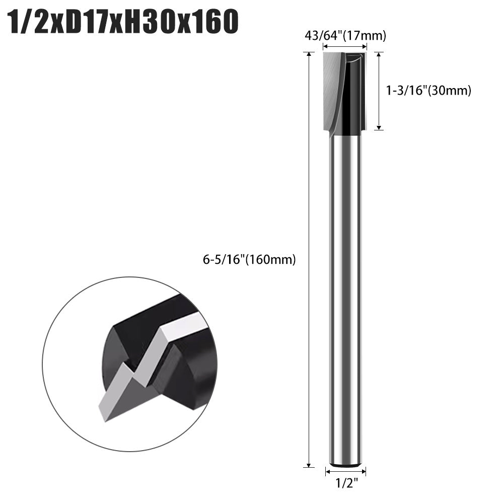 Door keyhole lengthened slotting milling cutter Bottom cutter Spiral mortise cutter Door panel Daluo electromechanical woodworking milling cutter