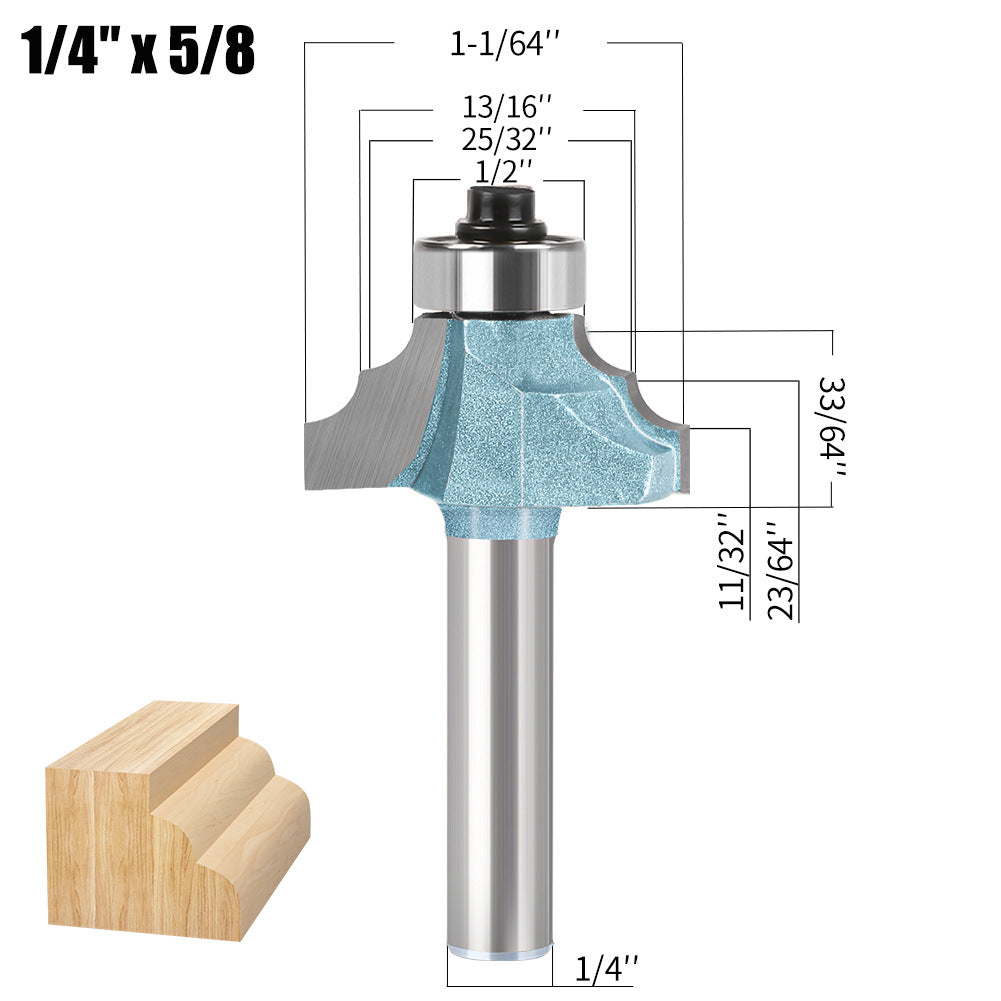 Double R line cutter woodworking milling cutter wave arc strip cutter 2-piece line cutter tungsten steel milling cutter door bucket line decorative line