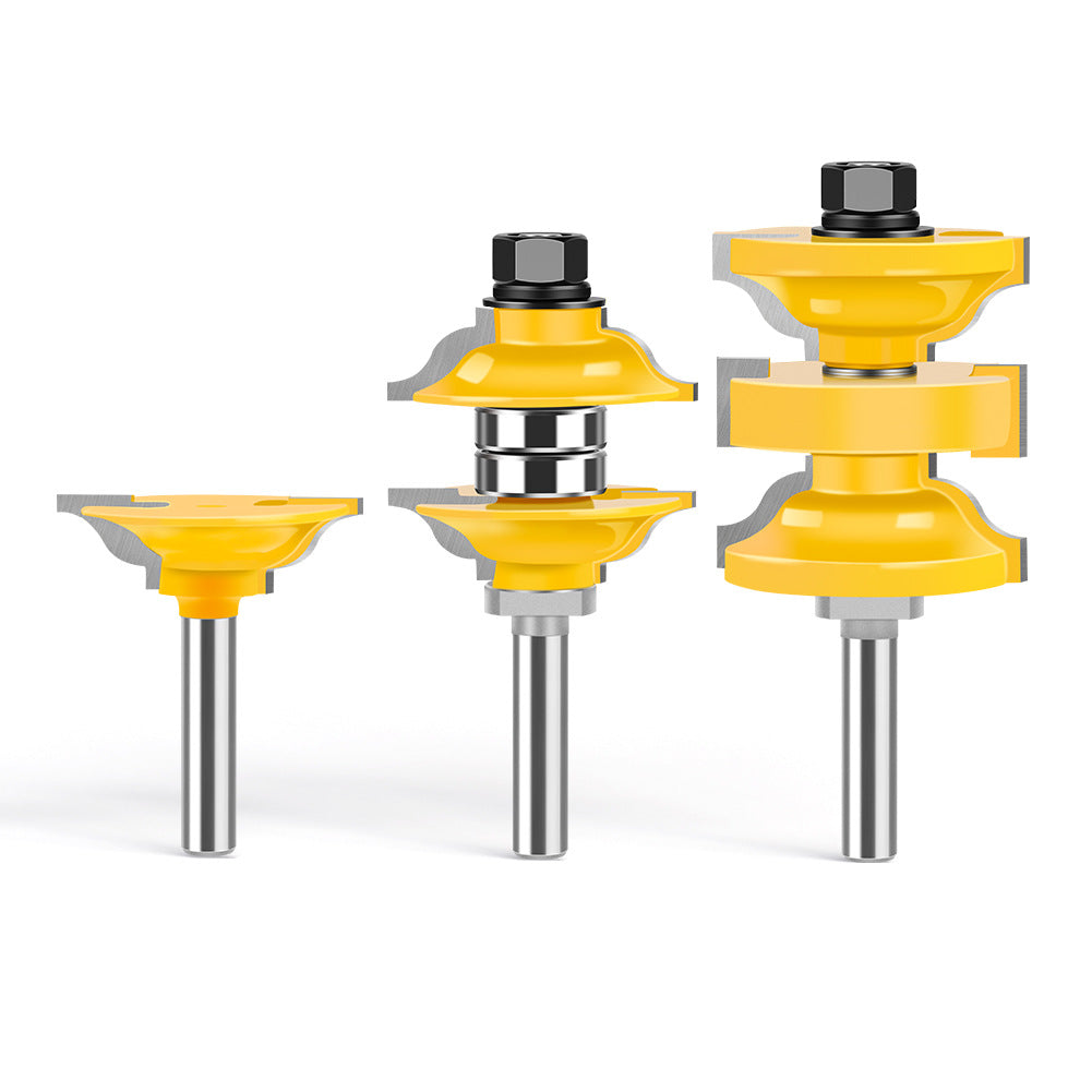 Three-piece set of door panel knives, door frame tenon knives, one-time forming, solid wood door knives, cabinet door panel knives, tenon knives, splicing