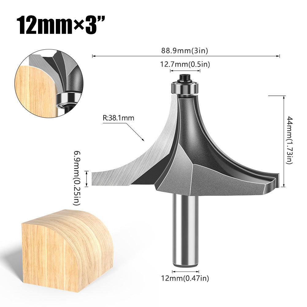 6 handle 12 handle fillet knife tungsten steel alloy woodworking milling cutter R chamfer trimming machine slotting engraving machine blade