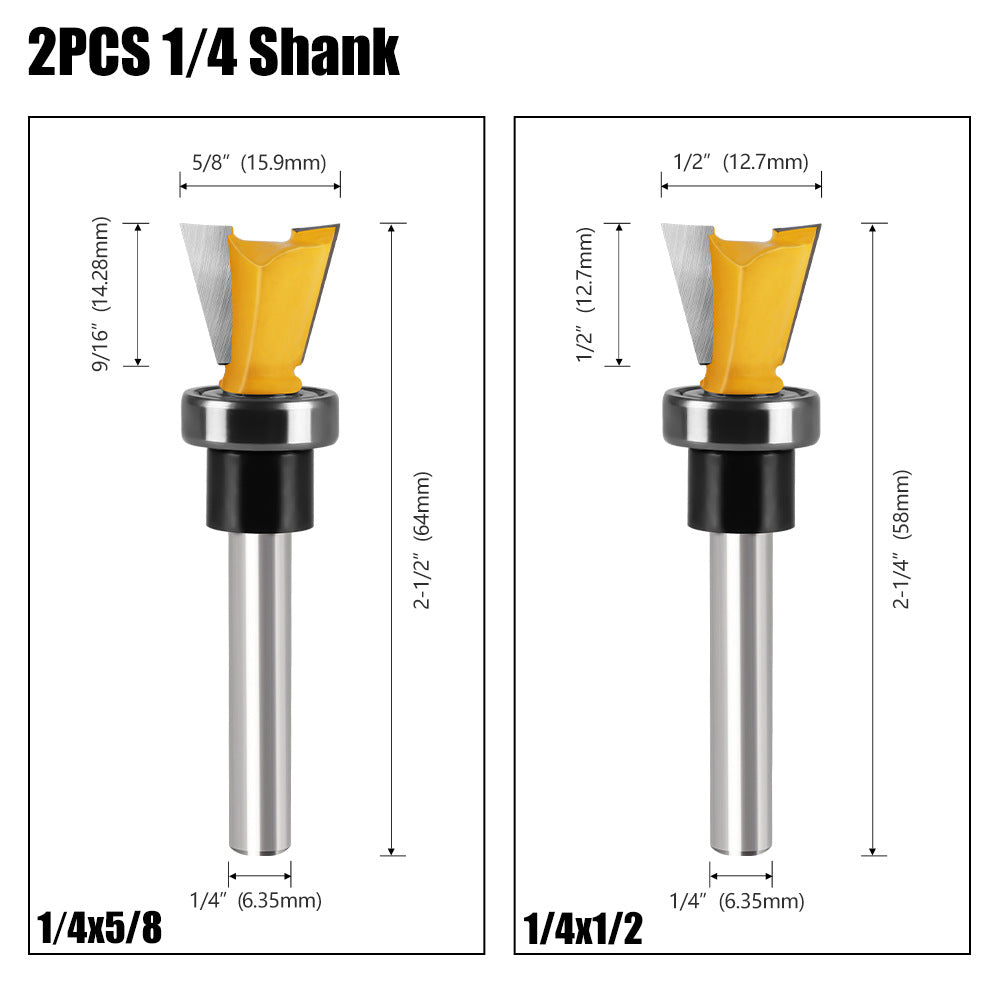 Bearing imitation dovetail knife slotting trimming machine head mouth < unk > knife 1/4 handle tenon knife engraving machine woodworking milling cutter