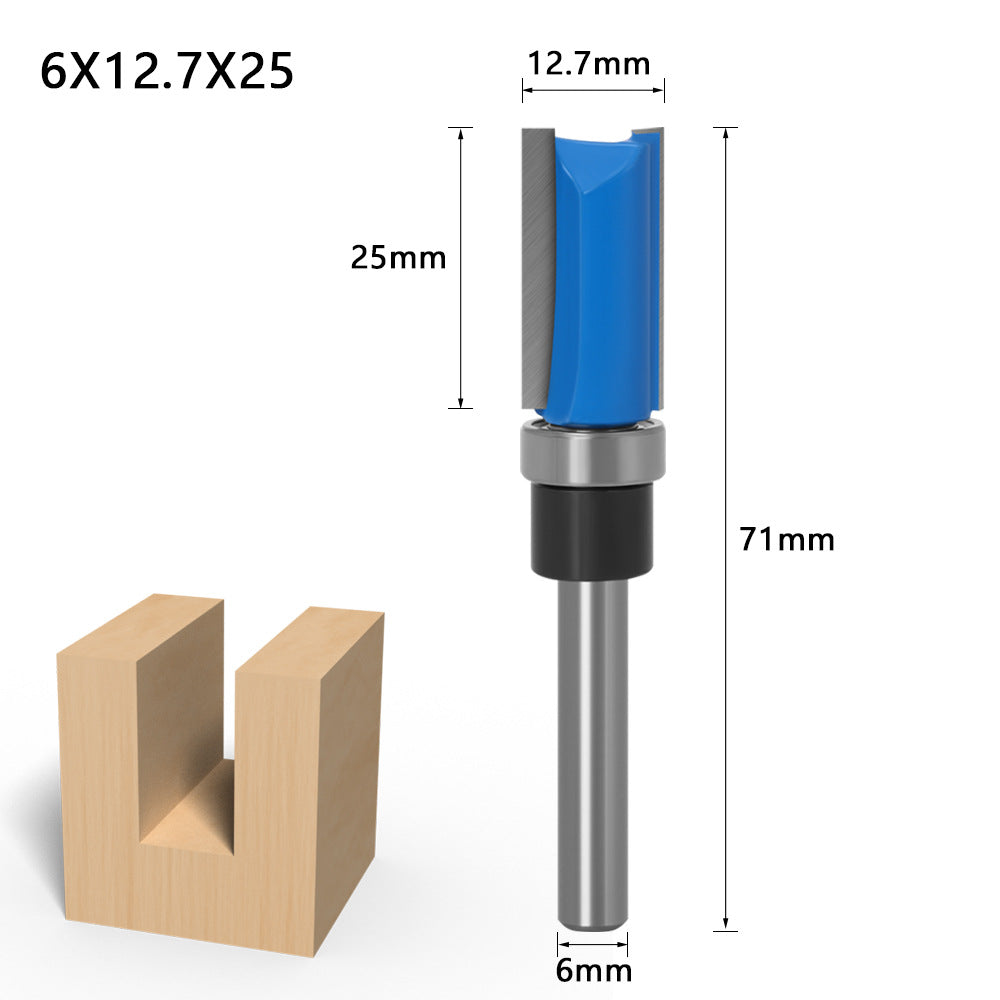 3-Piece set imitation trimming knife bearing straight knife slotting knife trimming knife engraving woodworking milling cutter trimming machine head