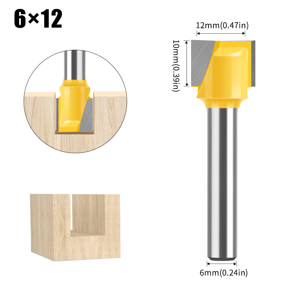 6Mm handle woodworking bottom cleaning knife slotting knife engraving machine trimming machine flat bottom cleaning knife 2-in-1 8-32mm