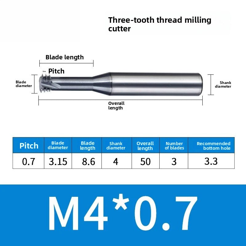 Carbide Thread Mill Single / Triple / Full Flute HRC65