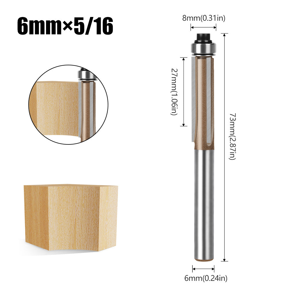 Professional grade three-blade bearing trimming knife 6.35 handle, professional grade woodworking milling cutter inch alloy trimming knife