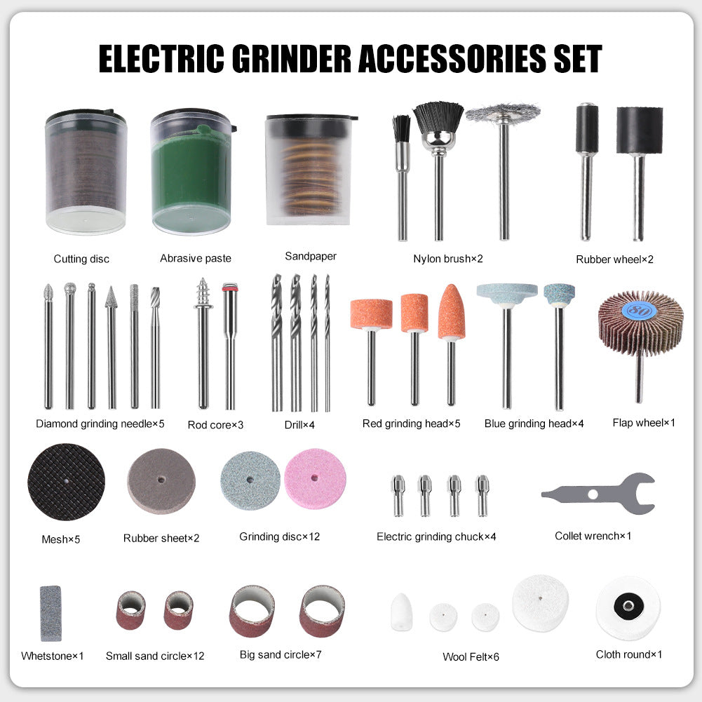 188Pcs Grinding Head Electric Grinding Machine Accessories, Group Set, Electric Grinding Head Cutting, Grinding and Polishing Combination Grinding Wheel Grinding Head