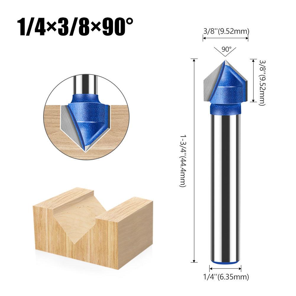 Professional grade 90-degree V-shaped knife woodworking milling cutter trimming machine cutter head aluminum-plastic panel slotting integrated wall folding knife