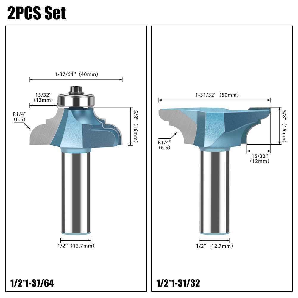 Professional grade Tibetan jumping table female knife set, double R line knife woodworking milling cutter cabinet door jumping table male and female tenon